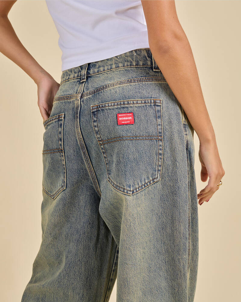 Worship Supplies Messenger Bag Baggy Split Jeans for Womens