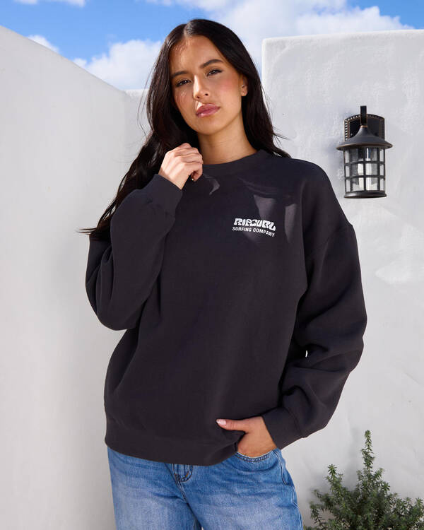 Rip Curl Surf Puff Heritage Crewneck Sweatshirt for Womens