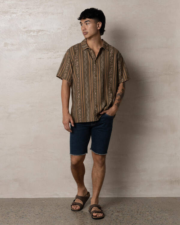 Rhythm Paisley Stripe Short Sleeve Shirt for Mens