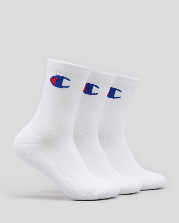 Champion Junior Boys' Medium Sport C Logo Crew Socks 3 Pack for Mens