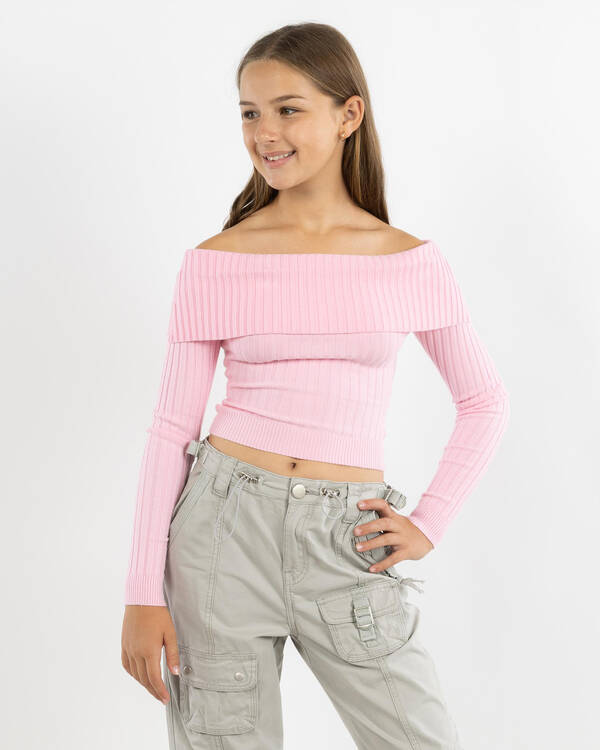 Ava And Ever Girls' Ari Off Shoulder Knit Top for Womens