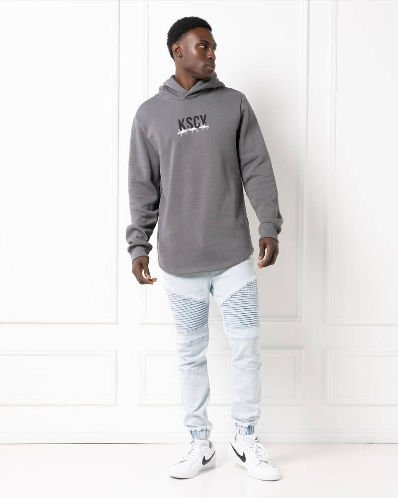 Kiss Chacey Dilluted Dual Curved Hoodie for Mens