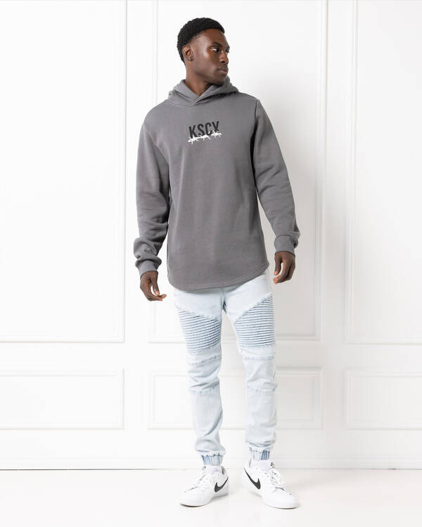 Kiss Chacey Dilluted Dual Curved Hoodie for Mens