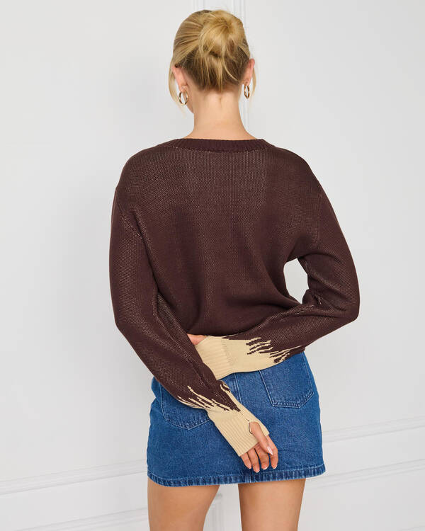 Afends Set Fire Recycled Knit Sweater for Womens
