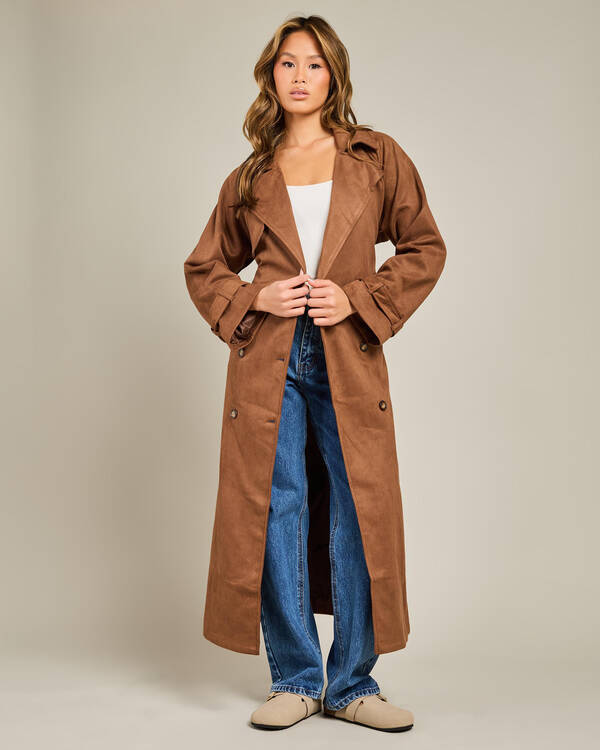Pink Diamond Frankie Faux Suede Coat for Womens