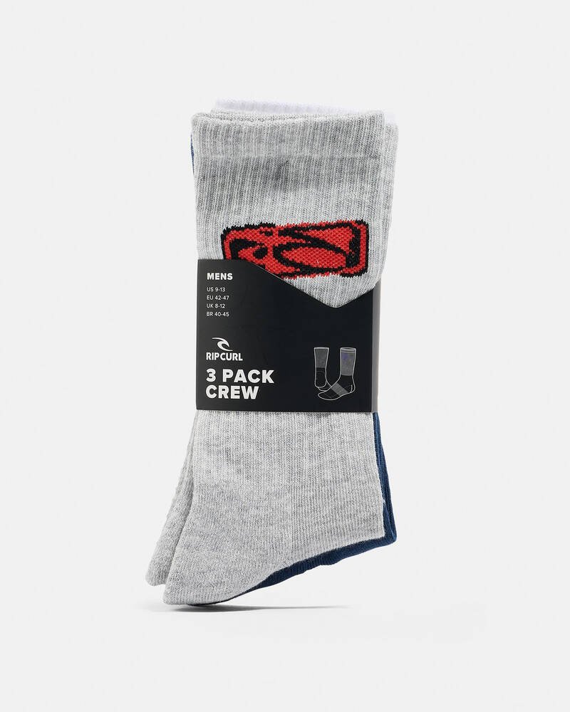 Rip Curl Retro Crew Socks 3 Pack for Mens