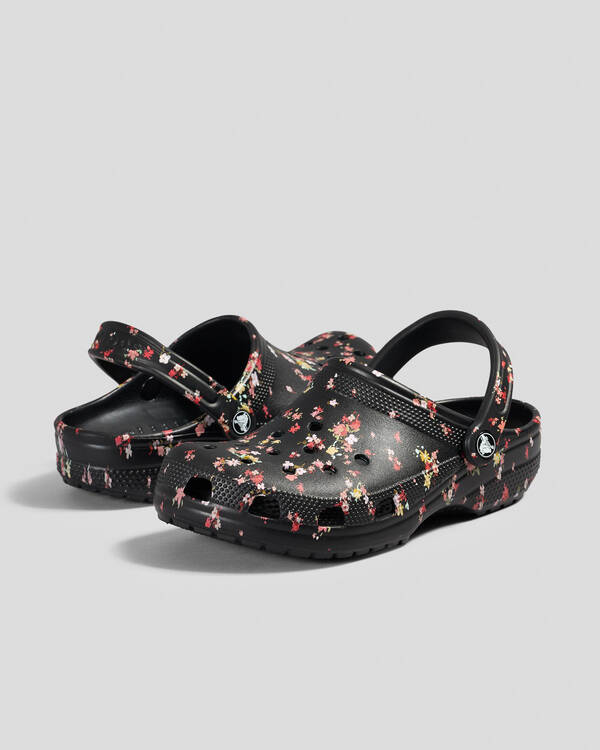 Crocs Classic Floral Print Clogs for Unisex