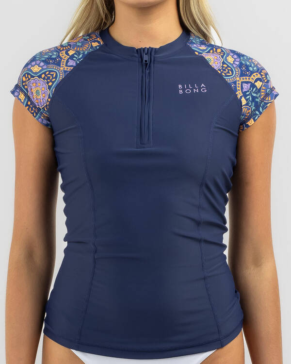 Billabong Summerside Point Break Cap Sleeve Rash Vest for Womens