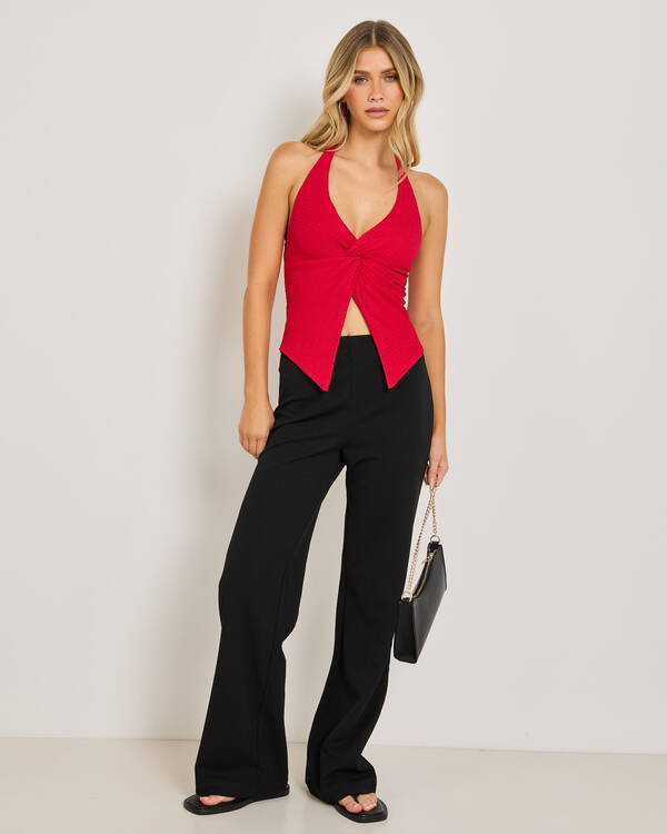 Ava And Ever Tamara Split Front Halter Top for Womens