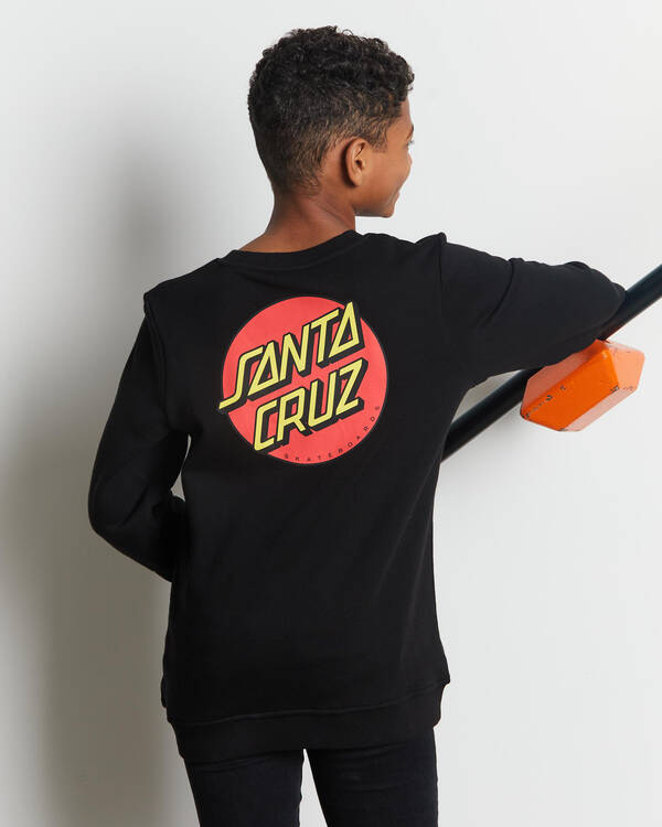 Santa Cruz Boys' Classic Dot Chest Crew Neck Sweatshirt for Mens