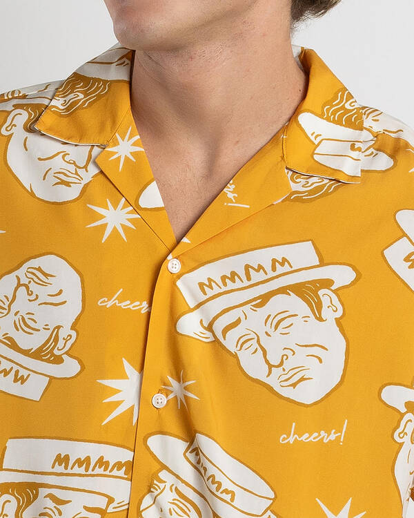 Milton Mango Gilded Mango Party Short Sleeve Shirt for Mens