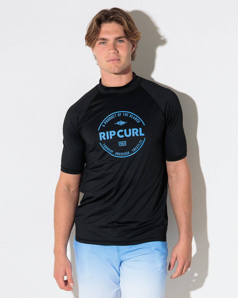 Rip Curl Stapler Short Sleeve Rash Vest for Mens