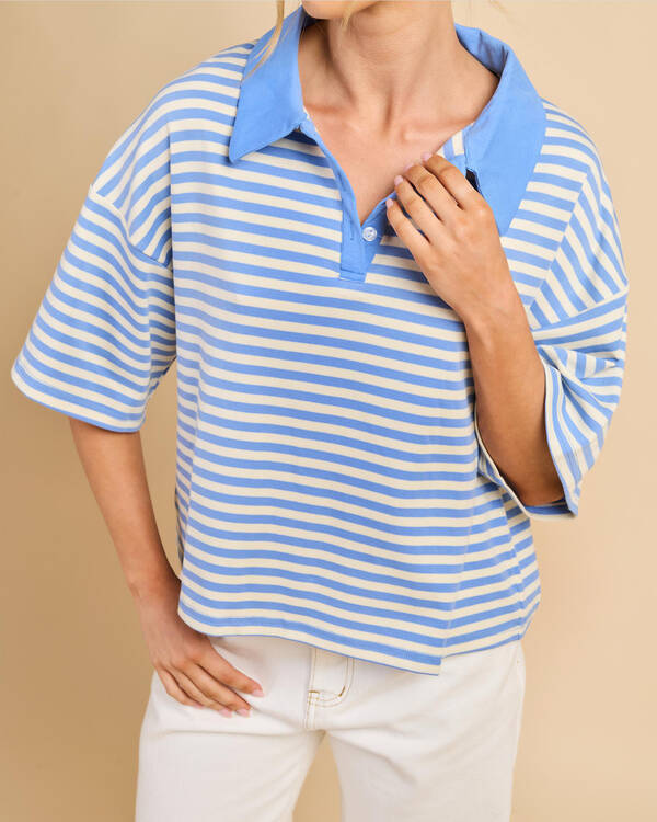 Mint Vanilla Hunter Stripe Shirt for Womens