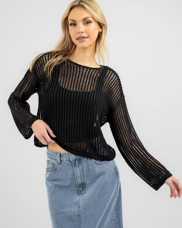Ava And Ever Alexa Crochet Long Sleeve Top for Womens