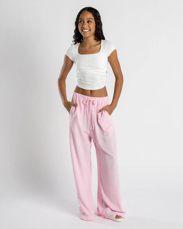 Ava And Ever Girls' Basic Ruched Side Tee for Womens