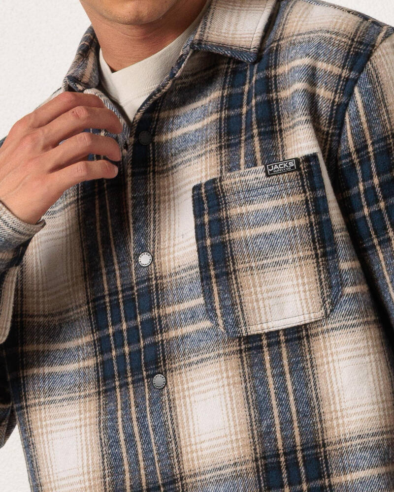 Jacks Ground Long Sleeve Flannel Shirt for Mens