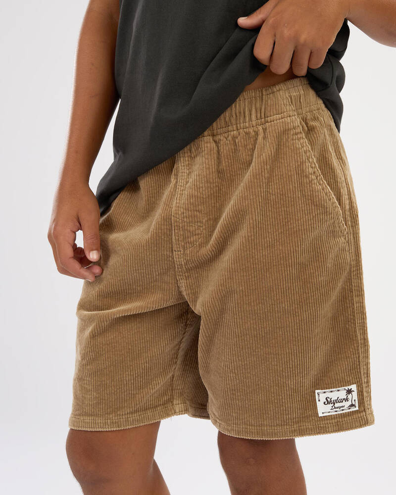 Skylark Boys' Cord Elastic Waist Shorts for Mens