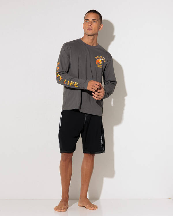 Salty Life Smashed Crab Long Sleeve Surf T-Shirt for Mens