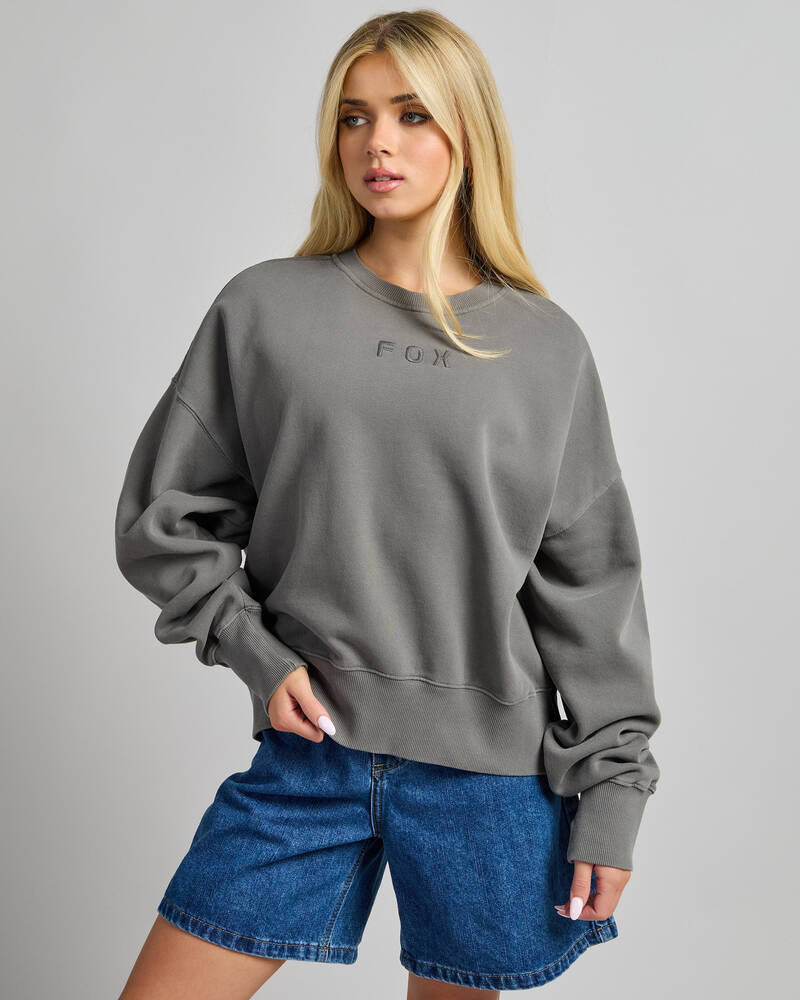 Fox Wordmark OV Fleece Crew Sweatshirt for Womens