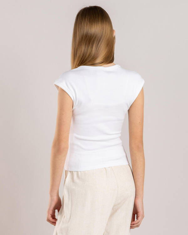 Ava And Ever Girls' Basic Rib Scoop Neck Tee for Womens