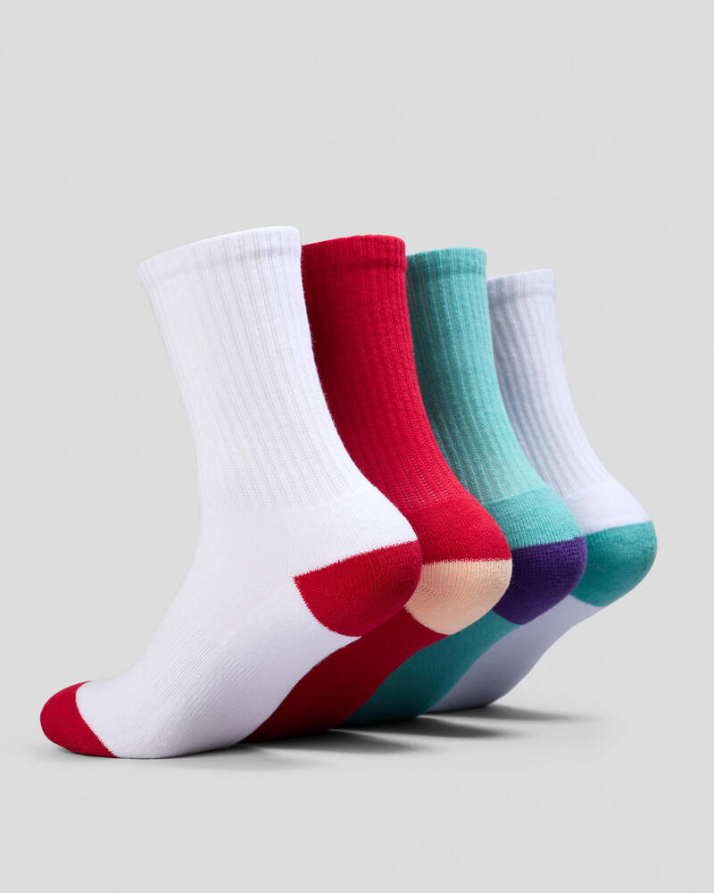 Santa Cruz Girls' Other Dot Crew Socks 4 Pack for Womens