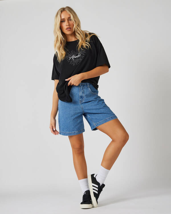 Afends Emilie- Denim Workwear Short for Womens