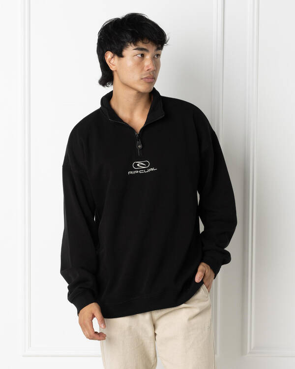 Rip Curl Pill Icon 1/4 Zip Crewneck Sweatshirt for Mens