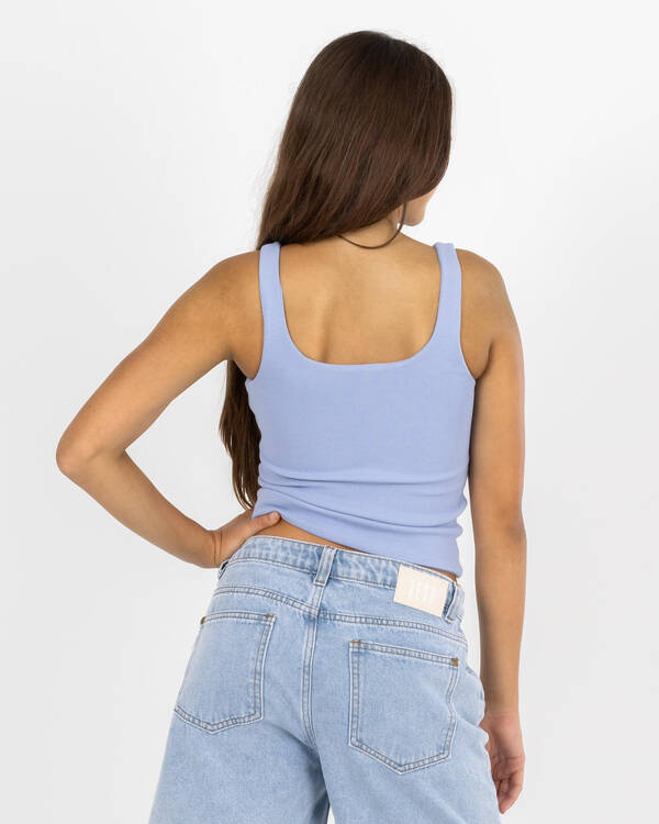 Mooloola Girls' Basic Square Neck Rib Tank Top for Womens