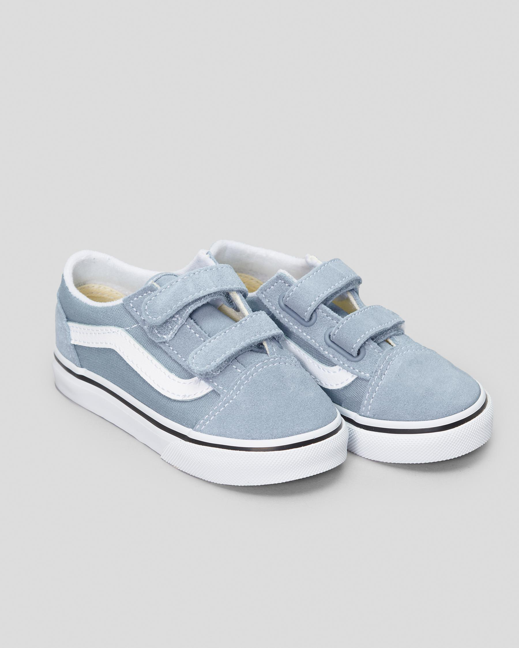 Shop Vans Toddlers' Old Skool V Shoes In Colour Theory Dusty Blue ...