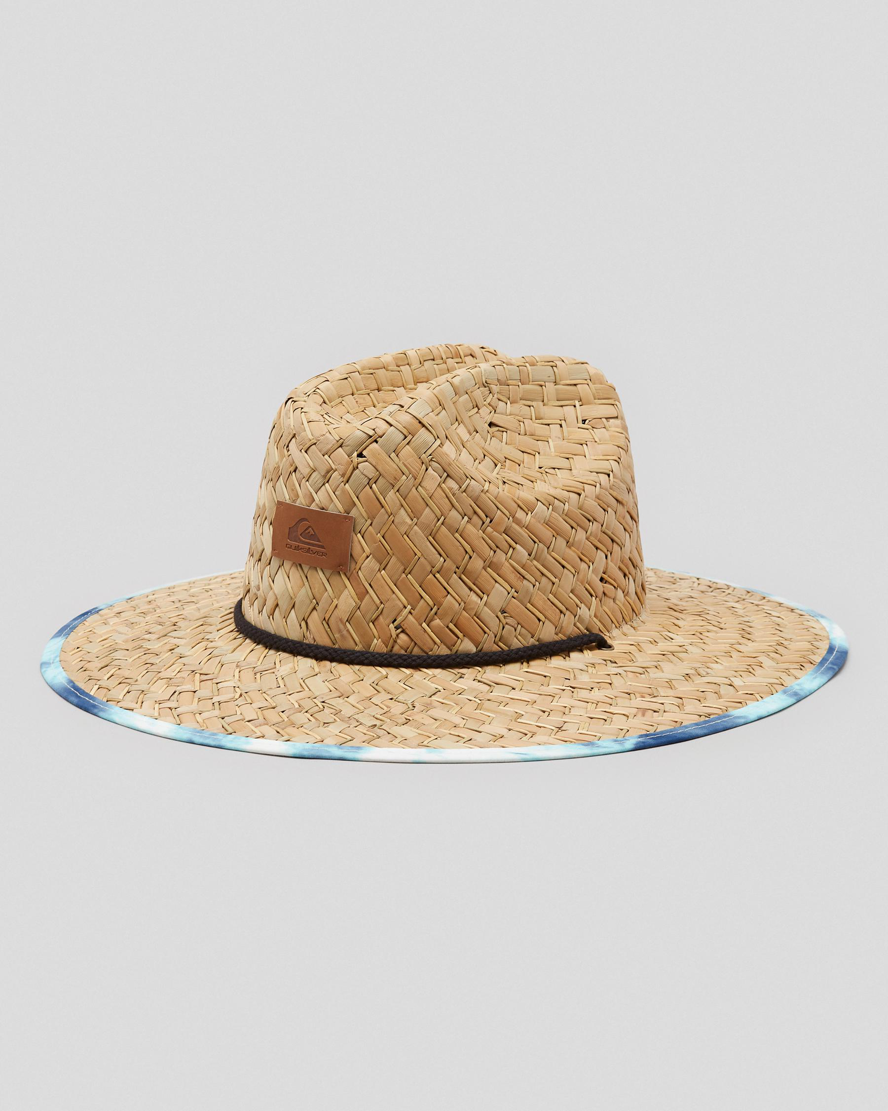 Shop Quiksilver Outsider Straw Hat In Insignia Blue - Fast Shipping ...