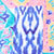 Blue/coral Print